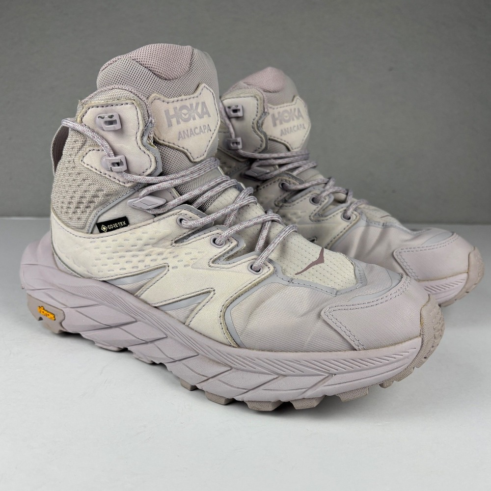 Hoka Anacapa Mid GTX Hiking Boots Women 7.5 Purple Waterproof Vibram 1130532